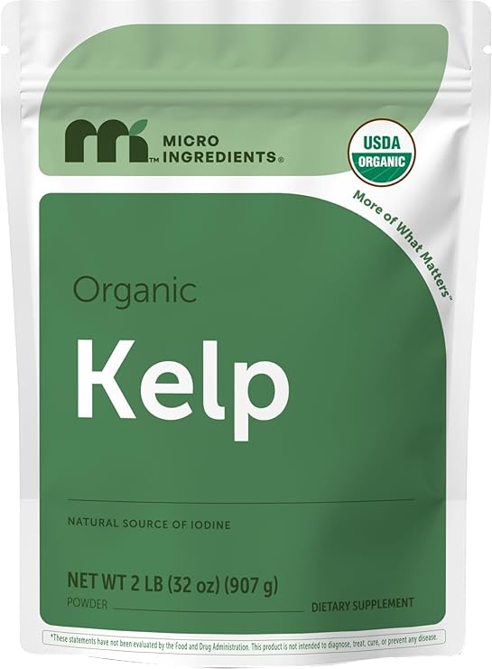 Micro Ingredients Organic Kelp Powder, 2 lb | Whole Plant Sea | Easy to Mix | Long-Lasting Supply for Smoothies, Soups, Recipes | Source of Iodine | Non-GMO, Vegan