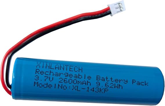 18650 1s1p 2600mAh 3.7v Rechargeable Lithium-ion Battery with Jst PH2.0/2P Connector Plug Wires for DIY Electronics Products, Toys, Lighting, Bluetooth Equipment and More