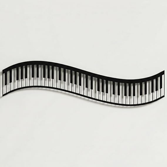 DEKADRON Metal Wall Art, Metal Piano Wall Art, Music Decor, Interior Decoration, Office Decor, Bedroom Living Room Decor, Wall Hangings (24" W x 7" H / 60x17cm)