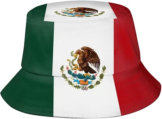 Fashion Mexico Flag Bucket Hat Mexico Fisherman Hat Print Beach Hat Packable Outdoor Travel for Women Men