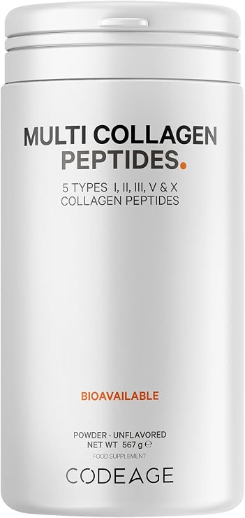 Codeage Multi Collagen Protein Peptides Powder, 5 Types, Grass-Fed, 567g