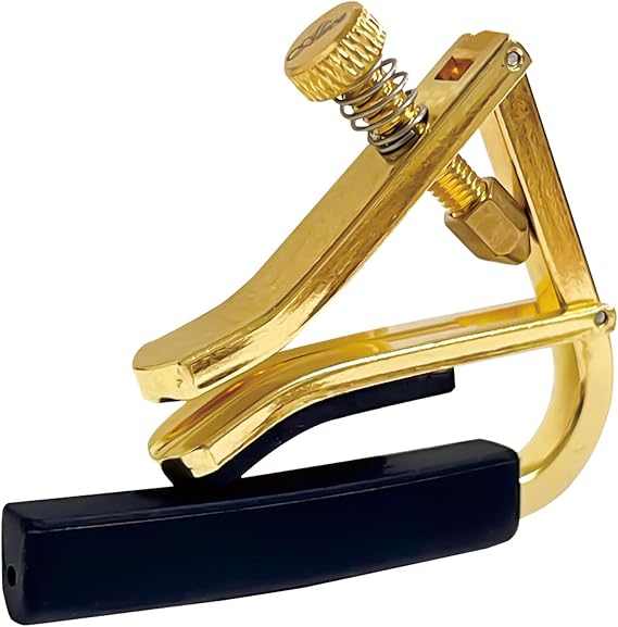 Alice Guitar Capo for Acoustic and Electric Guitar 6 Stings, Quick Adjusting Tones through Metal Guitar Tuner, Gold Guitar Capo for Stable Tunning, Suitable for Learning and Professional Playing