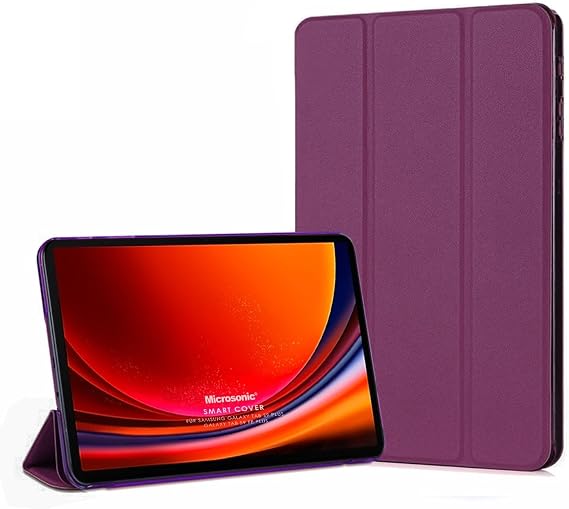 Microsonic Samsung Galaxy Tab S10 FE Plus için Kılıf Slim Translucent Back Smart Cover Mor [Galaxy Tab S10 FE Plus X620 ile Uyumlu Kılıf - Mor]