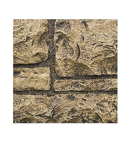Faux Stone Wall Panel Sample - Castle Stone Wall Siding - Fortress Mocha Color (19" W X 12" H X 1 1/2" D)