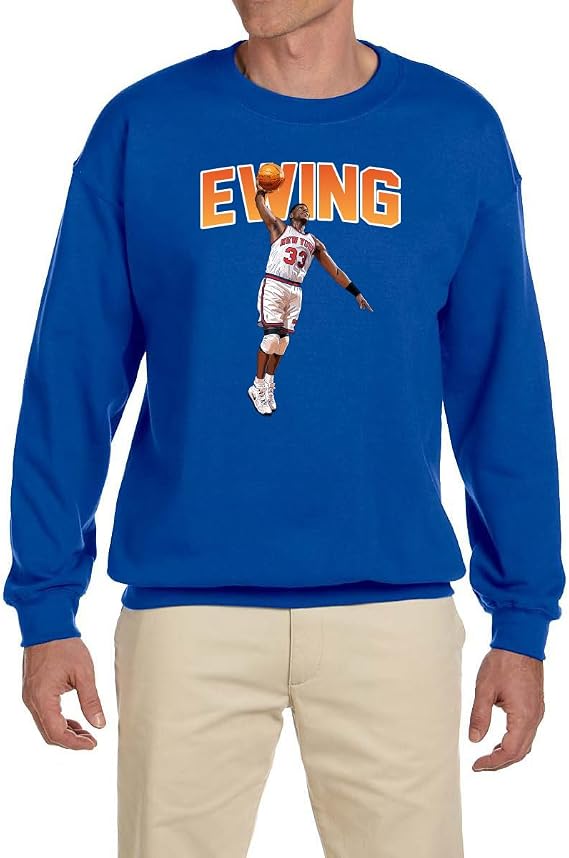 New York Patrick Ewing Dunking Logo Crew Neck Sweatshirt