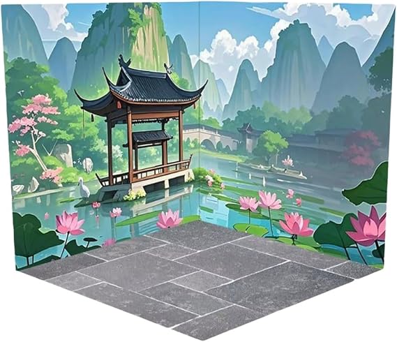 1/12 Scale Backdrop Scene Model Scene Simulation Layout Collection Display Background Board Scene Decor Accessory