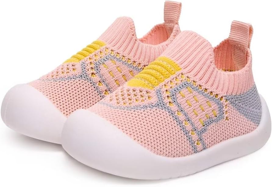 Baby Shoes Boys Girls Breathable Non-Skid Walking Sock Shoes First Walking Shoes With Soft Rubber Sole Infant Toddler Slipper Sneaker