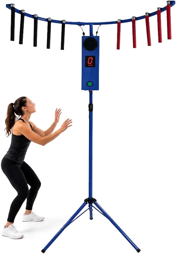 Reflex Stick Challenge Game, Catch Stick Arcade Game Machine, Hand Eye Coordination Training Game, with 10 Sticks, for Party, Business and Game Room Blue
