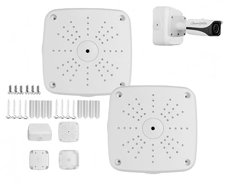 5" Security Camera Base Junction Box, Universal Electrical Box for CCTV Surveillance Cameras, Plastic Waterproof Junction Box Mount Bracket (5" Square Mount Junction Box)