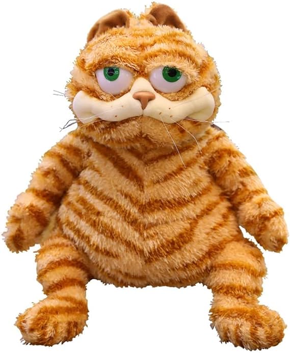 Fat Orange Plush Cat Lifelike Yellow Tabby Cat Kitty Toy, Cute Plush Toy for Boys and Girls Children Xmas Birthday Gift (11.8inch)