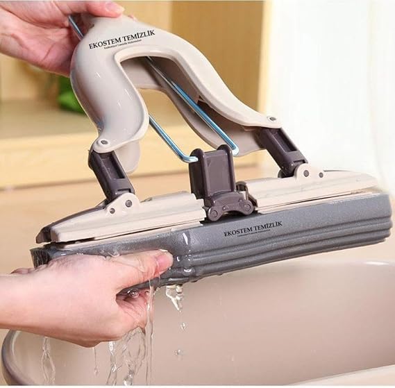 Pratik Mikrofiber Sünger Başlıklı Sıkmalı Kelebek Mop Pratik Paspas