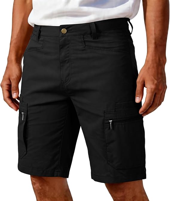 Mens Cargo Shorts Casual Lightweight Hiking Work Shorts with Straight Leg and Multi Pockets