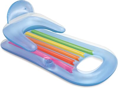 Intex King Kool Lounge Floating Swimming Pool Lounger with Headrest & Cupholder