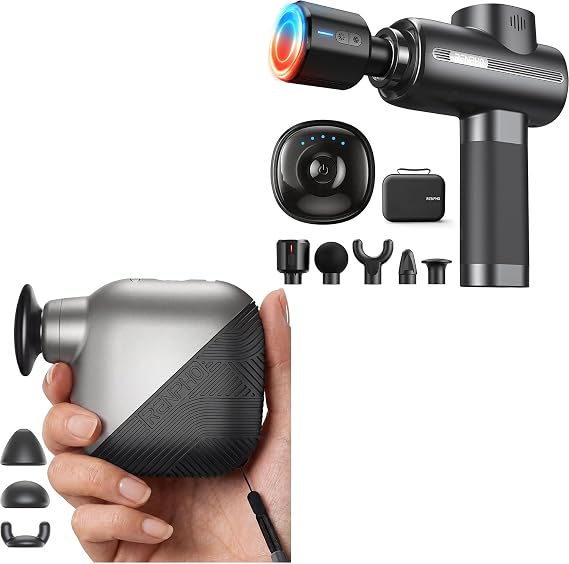 RENPHO Micro Pocket Mini Massage Gun,Active Thermacool Massage Gun Deep Tissue with Heat and Cold