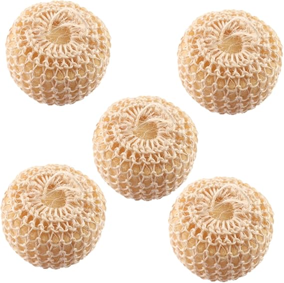 5pcs Exfoliating Sisal Sponge Balls for Body Skin Bathing