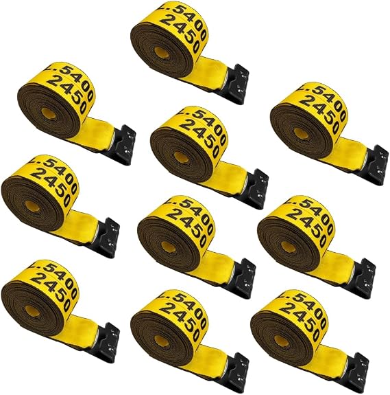 10 Pack Winch Straps 4" x 30' Truck Straps Flatbed Trailer Strap with Flat Hook for Towing Flatbed Trailer Truck
