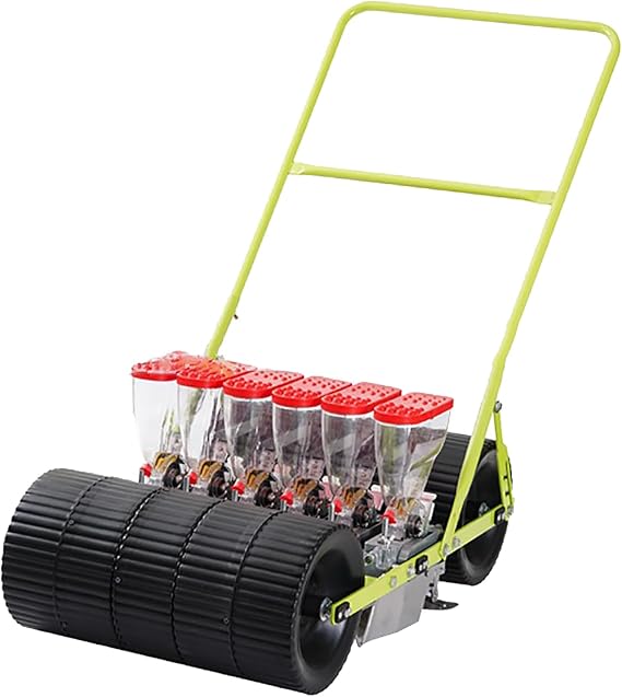 Farmer Pushes Vegetable Seeder Adjustable Plant Spacing, Row Spacing, Multi-Row Precision Garden Seeder for Corn Beans Peanut