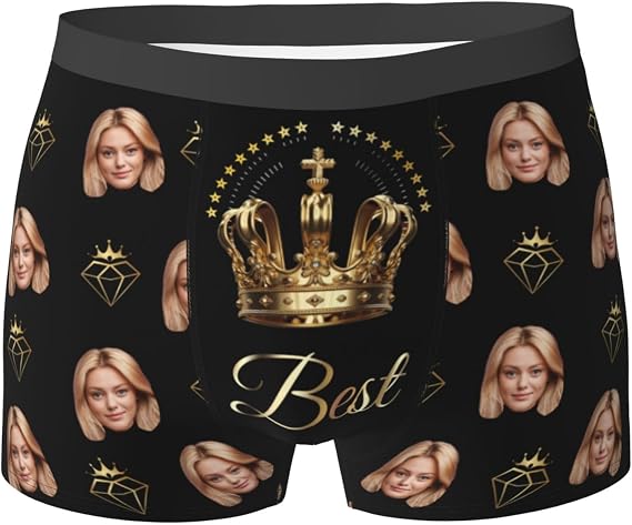 Custom Boxers with Face Personalized Underwear for Men Boyfriend Husband Him