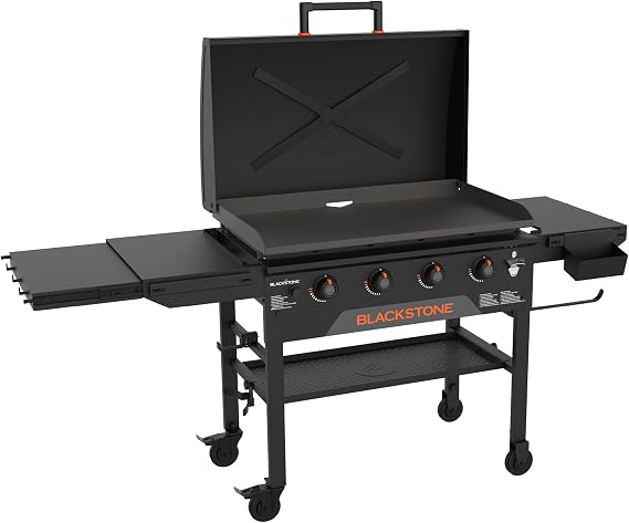 Blackstone Original Portable Griddle with Built-in Hood, Black, 36 Inch