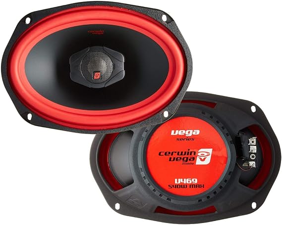 CERWIN-VEGA! V469 Vega 2-Way Coaxial Speaker Set, 6x9 Inch, 500W Max, 100W RMS