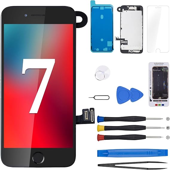 for iPhone 7 Screen Replacement with Home Button 4.7" Black LCD