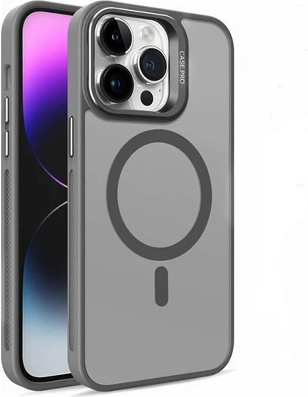 Transparent Full Color Magnetic Wireless Phone Case with Camera Protection, Compatible with Magsafe, which can be Camera Lens Stand compatible with Coverzone iPhone 13 (Titanium, iPhone 13)