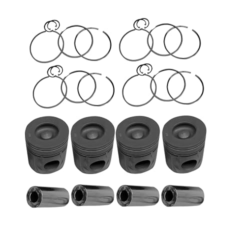 320/09249 4Pcs Piston Kit Standard Turbo Set Compatible with JCB 217 216 215 214 1700B 1600B 1550B 1400B 4CX 3CX 3D
