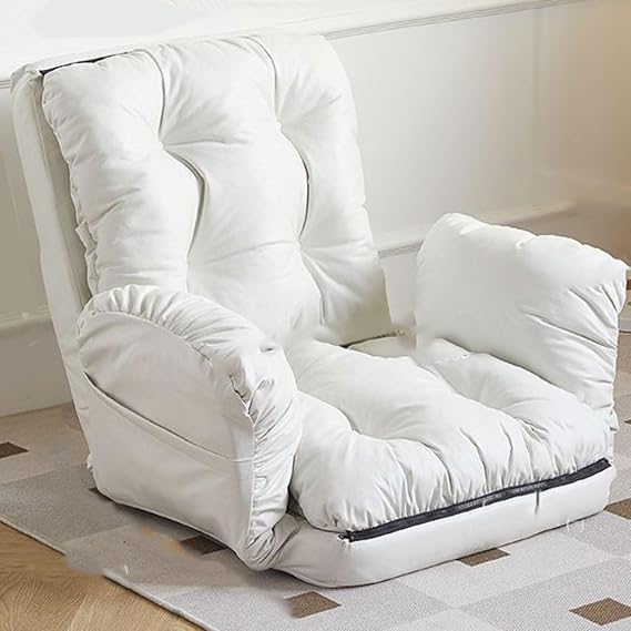 Futon Sofa Bed 4-in-1 Floor Foldable Sofa Couch Bed Queen with Armrests Convertible Folding Chair Bed Sleeper Mattress Fold Out Comfy Lounge Lazy Couch for Living Room Bedroom