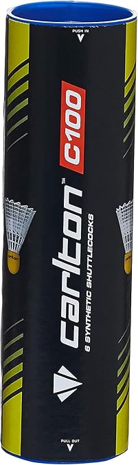 Carlton Badmintonball Club C100 Gelb, mittelschnell (77 Grains), für Schüler, Junioren und Beginner (1x6er Dose)