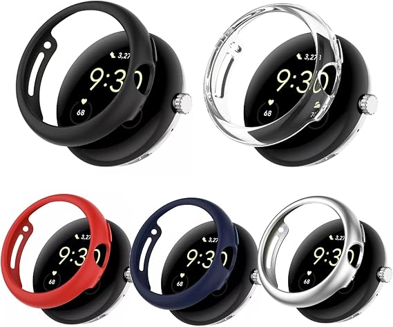Microcase Google Pixel Watch Önü Açık Sert Plastik Kılıf - AL3172 (Siyah)