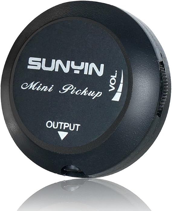 SUNYIN Acoustic Guitar Pickup,Piezo Transducer Contact Microphone Self-adhesive Easily AMP UP for Acoustic Classical Violin Ukulele Mandolin Banjo Cello Kalimba Drum (Black)