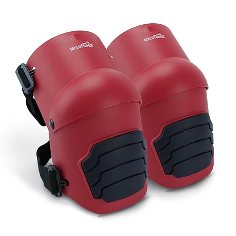 MELOTOUGH Knee Pads for Work,Construction,Flooring,Gardening-Comfortable and Flexible(Red)