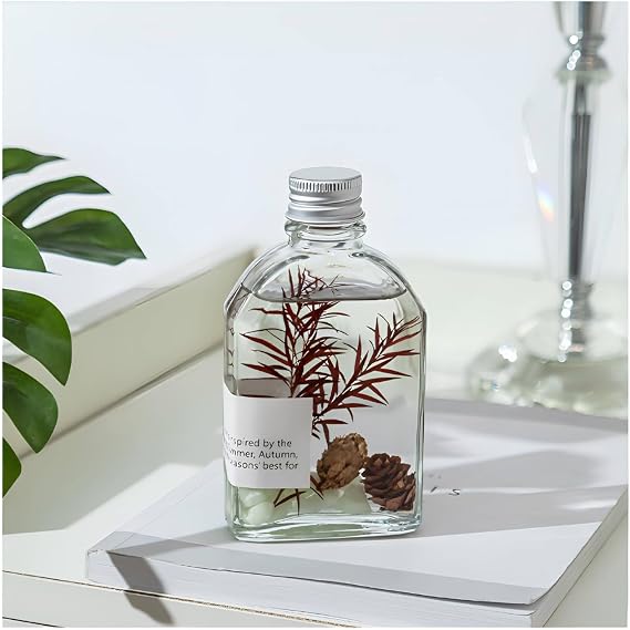 Reed Diffuser Set with 10 Rattan Sticks, Dried Flowers 100ml Aromatherapy Essential Oil Diffusers for Home Office Bathroom Decor, Relaxing Fragrance Gift for Birthday, Housewarming(Coco)