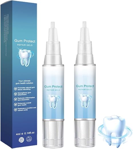 Gum Protect Repair Gels - 2 Pieces Teeth Repair Gel - Fights Gum Decline - Teeth Whitening Pen for Gum Inflammation Deep Cleaning of Gums White Teeth & Healthy Gums