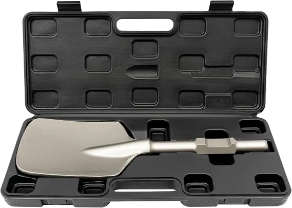 Clay Spade Bit 17.3x5.3in 40Cr Chromium Steel for 65A Demolition Hammer with Toolbox for Concrete Brick Digging Trenching Excavation