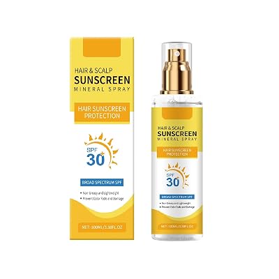 Hair and Scalp Sunscreen Spray SPF 30, Prevents Hair Fading Dryness & Scalp Sunburn for All Skin Type and UV Defense.1 Pcs