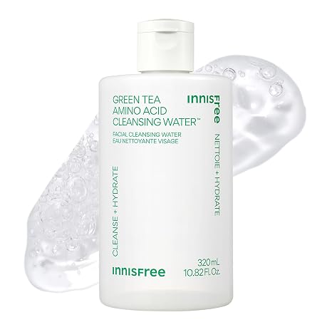 innisfree Green Tea Amino Acid Cleansing Water | Hydrating Micellar Makeup Remover | Korean Skincare | Dermatologist Tested