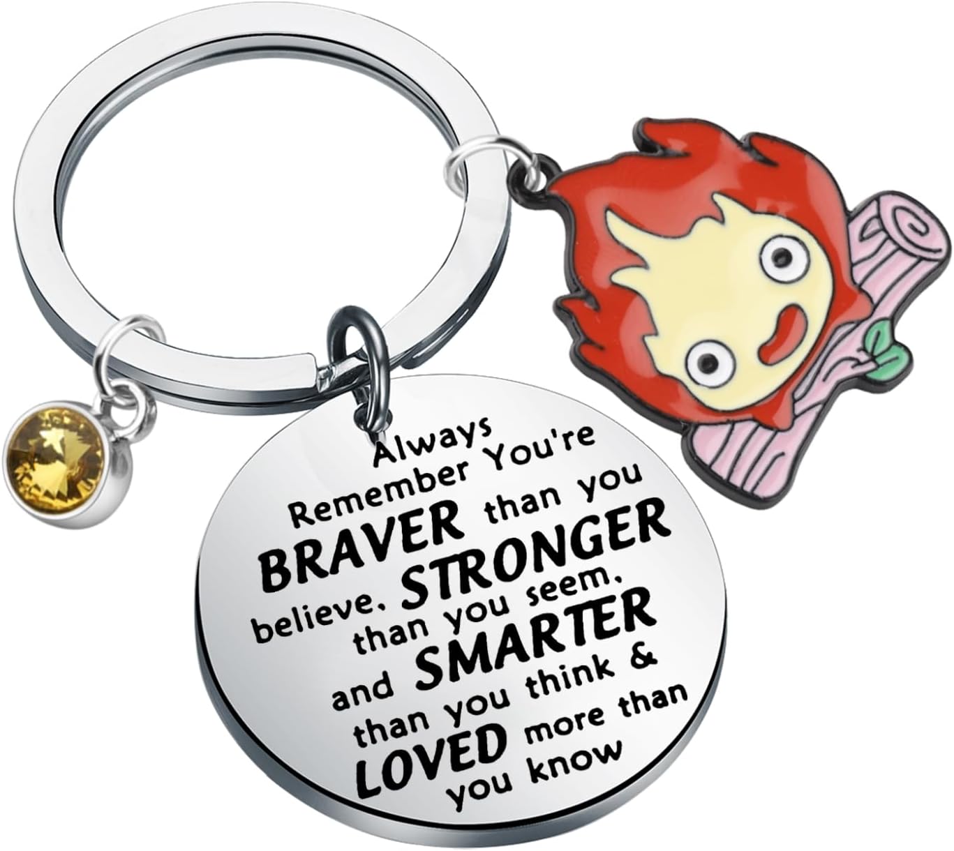 BNQL Japanese Anime Keychain Gifts for Anime Lovers Cartoon Movie Inspired Gifts Fire Flame Keychain Charm