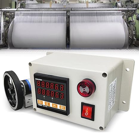 Digital Length Meter Counter 300ppr Digital Rolling Wheel Rotary Encoder Distance Length Testing Device Tool Wheel Roll Length Measuring Meter Testing Equipment 0-999999