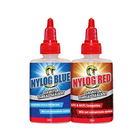 Refrigeration Technologies Nylog Gasket Thread Sealant RT201B Nylog Blue + RT200R Nylog Red 2 Pack (RT201BP + RT200RP) 1 x Blu + 1 x Red