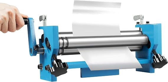 Slip Rolling Bending Machine, Metal Plate Bending Round Machine, 1.26-2.95in Adjustable Diameter, Hand Brake Folder for Aluminum Alloy Sheet Low Carbon Steel Copper Sheet