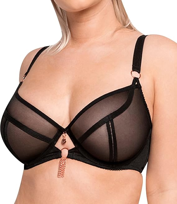 Curvy Kate Women's Scantilly Unchained Plunge Bra, ST6101, Black, 34FF