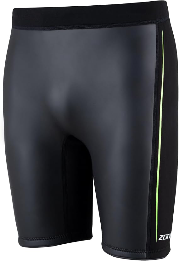 ZONE3 Active-Flex Buoyancy Jammer, 3/2mm Neoprene Shorts for Swim Training, Unisex Black/Lime Wetsuit Shorts