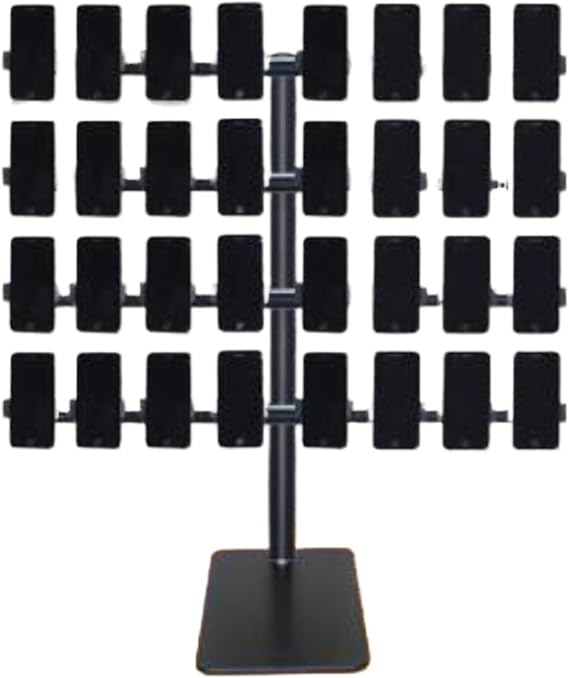 Cell Phone Group Control Stand,Desktop Live Broadcast Mobile Phone Holder,Multi-Layer Multi-Row 360 Rotating Mobile Phone Holder(3.5)