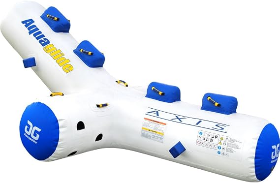 AQUAGLIDE Axis Rocker - 12'2 Inflatable Water Seesaw for Up to 4 People, Duratex 28-oz PVC, Low-Profile Design, Team-Building & Balance Fun