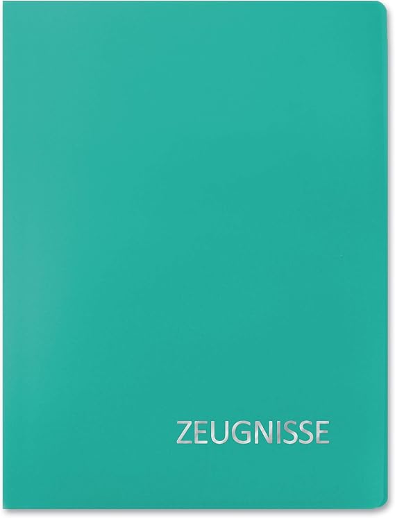ROTH Certificate Folder Basic Turquoise with 20 A4 Transparent Pockets, Document Folder