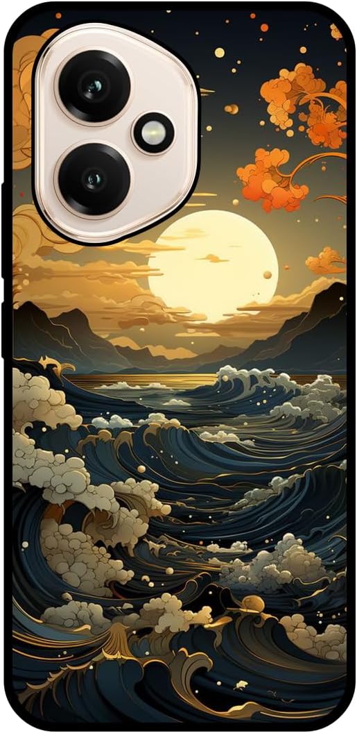 Case compatible with HONOR 400,Silky-Soft Touch Protective Phone cover Shockproof Ultra Slim Thin Silicone Anti-Fingerprint Anti-Scratch Anti-Fall - Sea,Moon