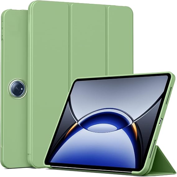 Case Compatible with OnePlus Pad 2 12.1, Slim PU Leather Trifold Stand Flip Cover with Soft TPU Back, Shockproof - Matcha Green