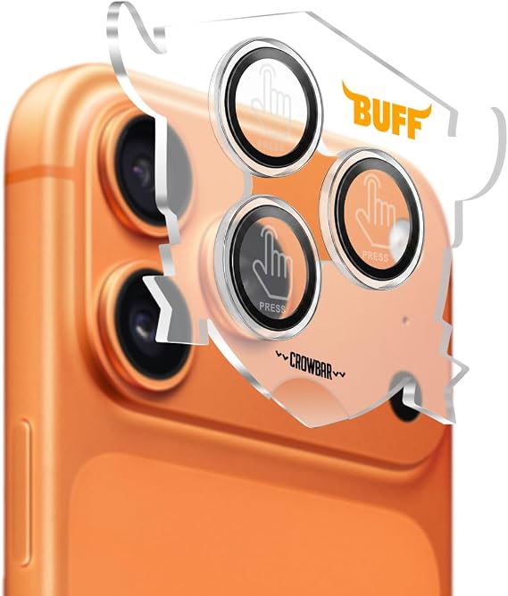BUFF LABS iPhone 17 Pro Max, iPhone 17 Pro ile Uyumlu Air Fit Şeffaf Kamera Lens Koruyucu