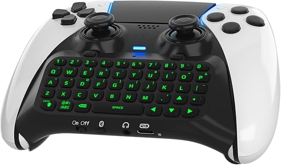 Wireless Keyboard for Ps5 Egde Controller Mini Backlight Keypad Chatpad Message Built-in Speaker Audio Black, Not for Ps5 Controller (Black)